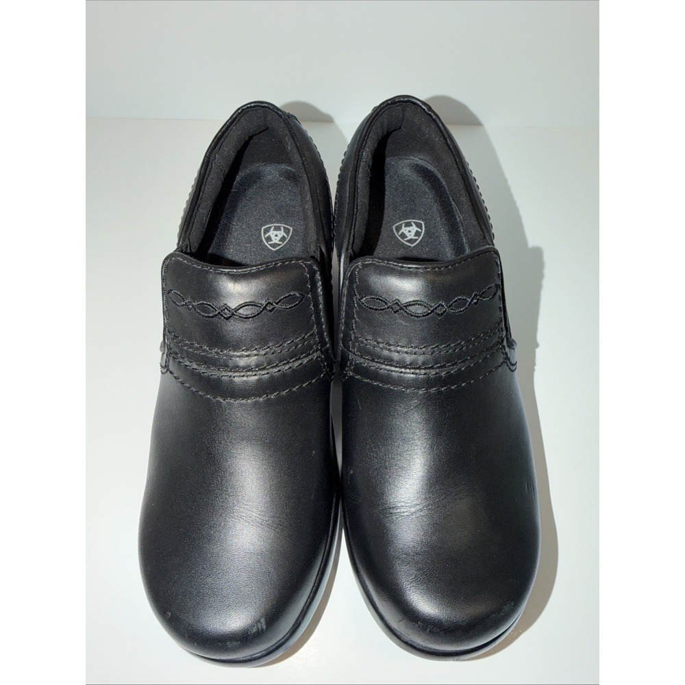 Ariat Womens Safety Clog Black Leather 8.5B Static Dissipating Comfort Western